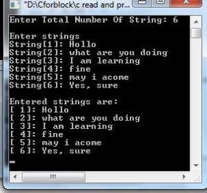 Print String Array in C 的图像结果