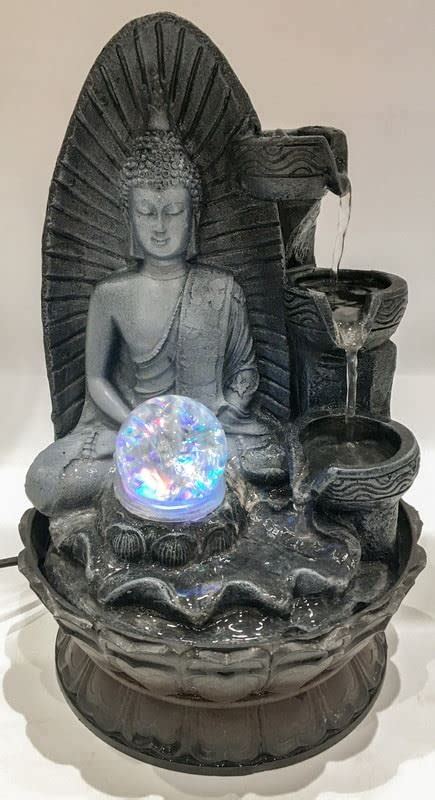 Buy Gautam buddha Water Fountain-21255H Creative GREY Buddha with LED ...