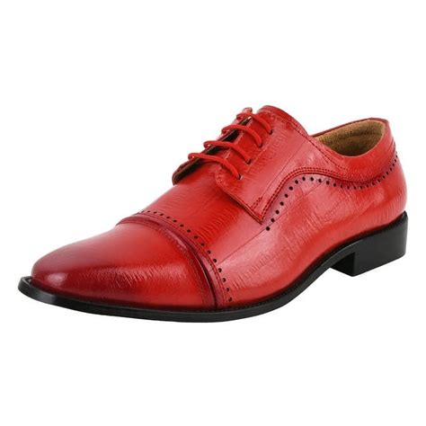 LIBERTYZENO Men Oxford Style Adult Dress Shoes, Red - Walmart.com