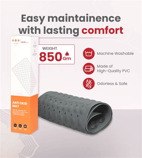 Buy Grey Anti-Slip Bath Mat for Bathroom | AGEasy