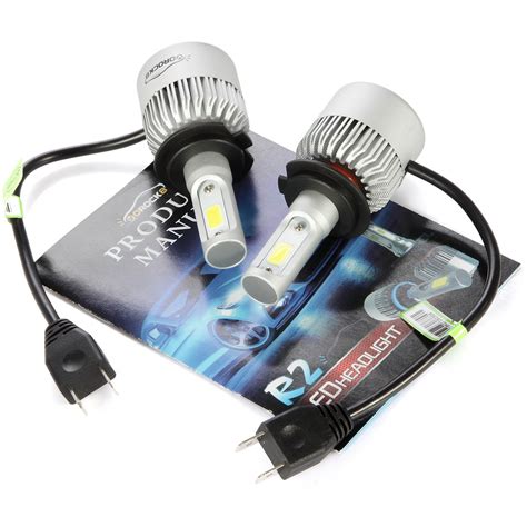 6000K White LED Conversion Kit 6000 Lumens High Low Beam H7 LED ...
