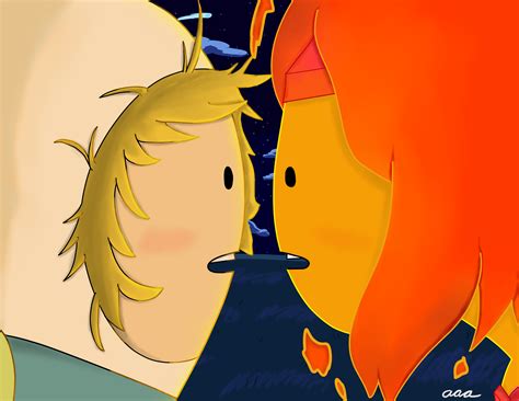 Adventure Time Anime Finn And Flame Princess Kiss