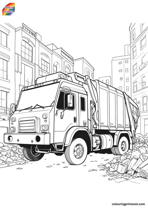 10+ Garbage Truck Coloring Pages Printable