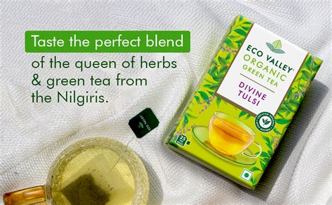 Eco Valley Organic Green Tea - Divine Tulsi - 25 or 30 Tea Bags ...