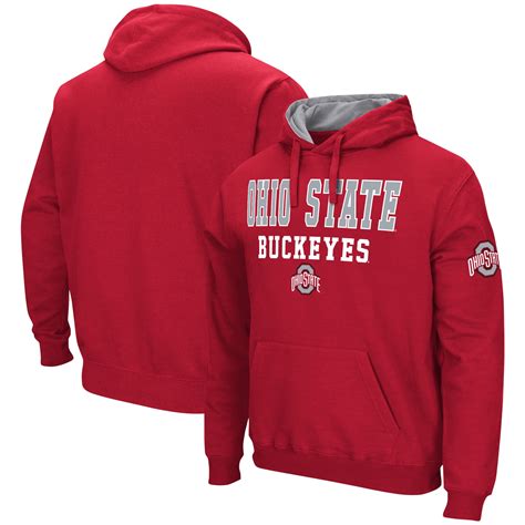 Men's Colosseum Scarlet Ohio State Buckeyes Sunrise Pullover Hoodie ...