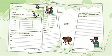 Graad 3 Klanke: Huiswerkblad aai, ooi (teacher made)