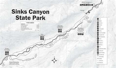 Map of Sinks Canyon State Park