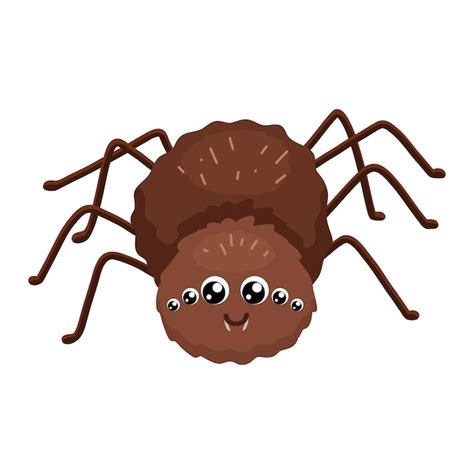 Cute funny spider vector childish cartoon illustration isolated on ...