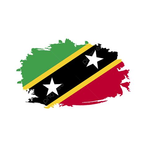Saint Kitts And Nevis Flag With Brush Strokes Vector Desing, Saint ...