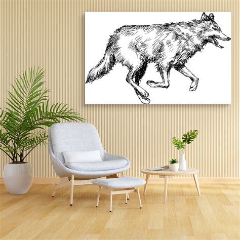 Wolf Canvas Painting Synthetic Frame – ArtzFolio.com