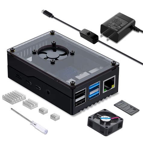 Smraza for Raspberry Pi 4 Case, Raspi 4B Case with Cooling Fan 35MM ...