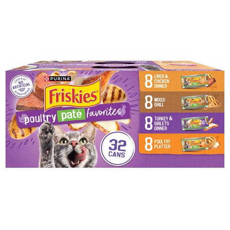 Purina Friskies Pate, Soft Poultry Variety Pack, Wet Cat Food, 5.5 oz ...
