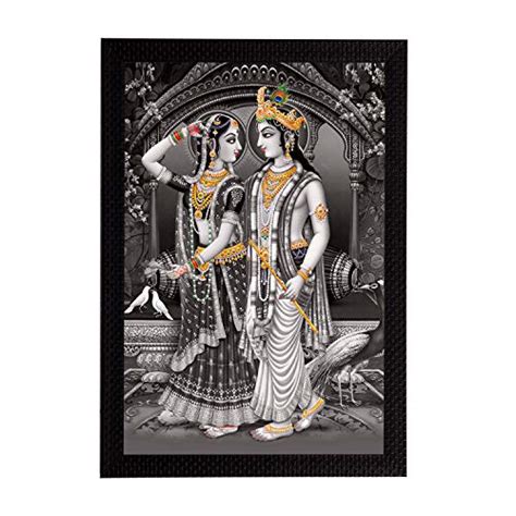 eCraftIndia Radha Krishna Satin Matt Texture UV Art Painting : Amazon ...