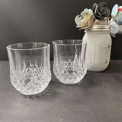 S/2 Longchamp Double Old Fashion Glasses | Cristal D'arques Durand ...