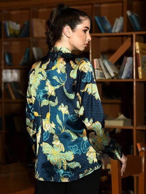 Buy Floral Printed Satin Shirt For Women - Vooning