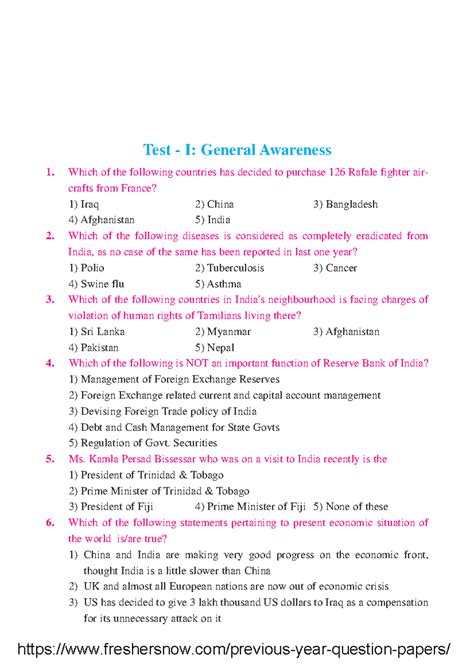 General-Awareness-Model-Question-Papers - Which of the following ...