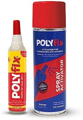 Polyfix Medium Viscosity Cyanoacrylate Instant Glue and Spray Activator ...