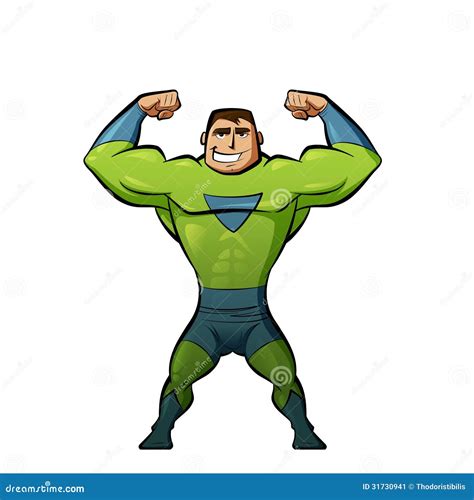 Super hero in green suit stock illustration. Illustration of superhero ...