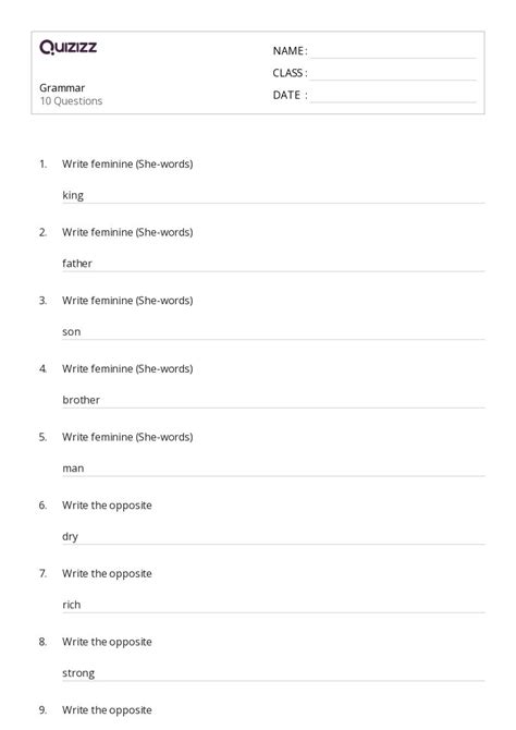 50+ Grammar worksheets for 3rd Class on Quizizz | Free & Printable