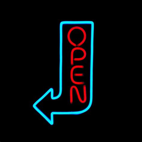 Vertical Blue Red Neon Open Sign by CustomBestDecor on Etsy