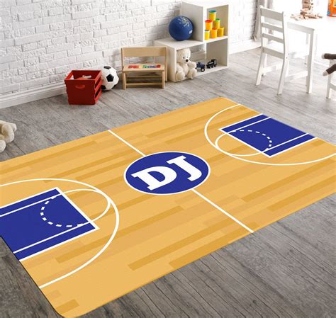 Basketball Court Area Rug, Basketball Room Decor