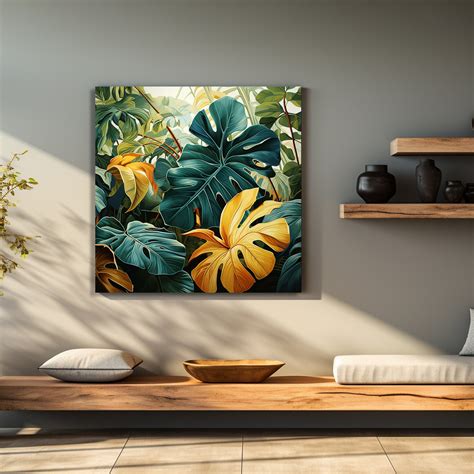 Nature Inspired Vibrant Leaf Canvas Print for Living Room Bedroom Home ...