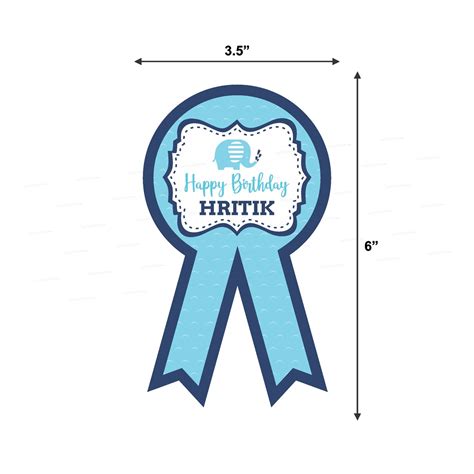 Blue Elephant Theme Badges | Birthday Party Decorations Online – Party ...