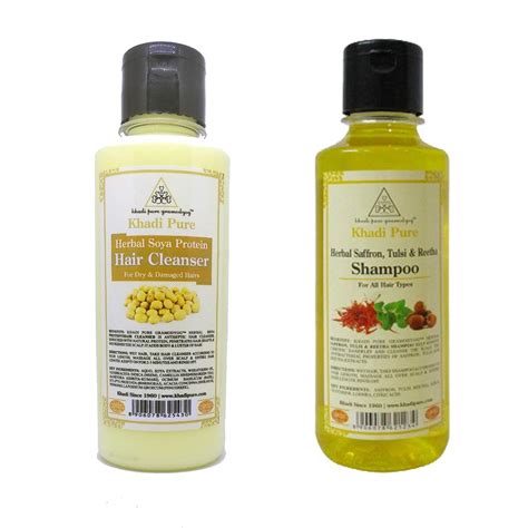 Buy Khadi Pure Saffron, Tulsi Reetha & Soya Protein Shampoo/Hair ...