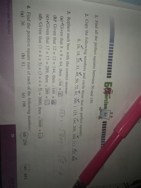 find the positive square root of each of the following numbers 36,81 ...