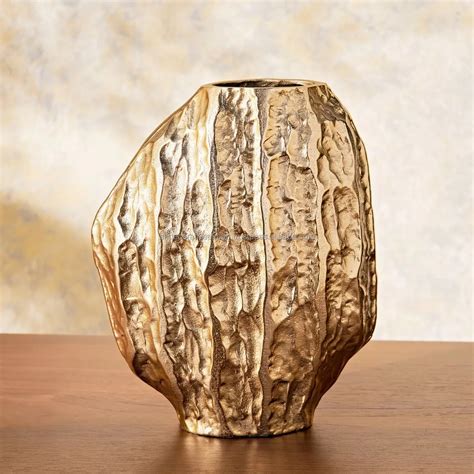 Aluminium Tall Floor Vase Gold Finished Unique Design Table Centerpiece ...