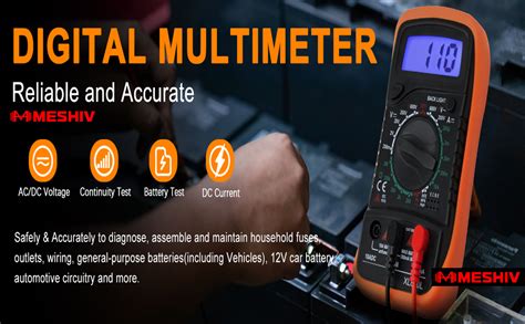 Meshiv Digital Multimeter XL830L 2000 Counts Auto Range AC DC Voltage ...