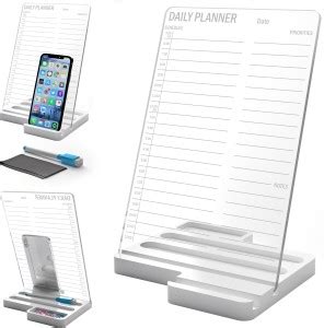 3 lines Daily Planner Schedule To-Do List for Desk With Phone Stand ...