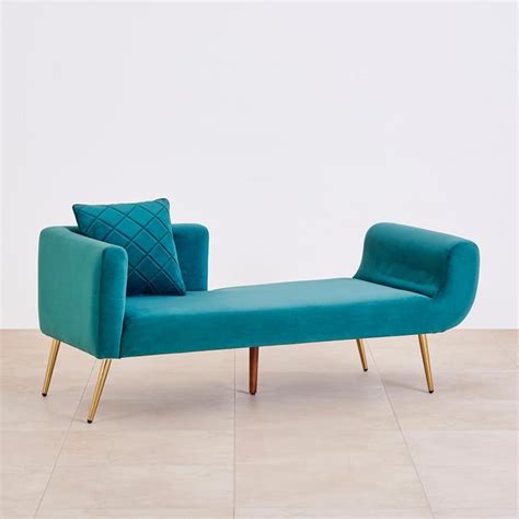 Buy Monarch Velvet 2-Seater Chaise - Green from Home Centre at just INR ...