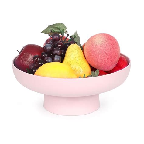 tchrules Fruit Bowl, Plastic Fruit Bowl for Kitchen Counter, Pink Fruit ...
