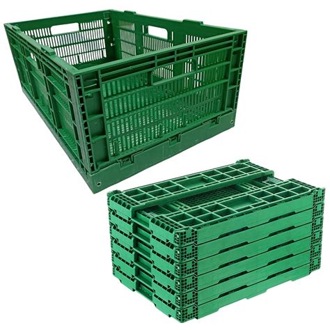 SINGHAL Collapsible Foldable Crate, Green Portable Basket, Heavy Duty ...