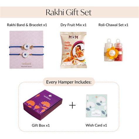 Evil Eye Adjustable Rakhi Lumba Set Online - Premium Gift Hamper | Nestasia