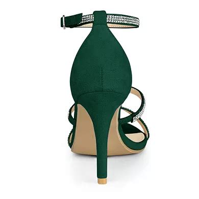 Women's Rhinestone Ankle Strap Stiletto High Heels Sandals