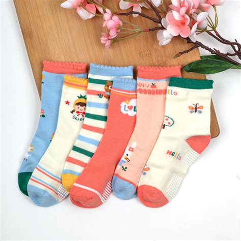 Baby Organic Cotton Antiskid Cute Detailed Socks - Multi Colour - Pack ...