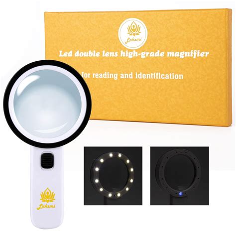 30X Magnifying Glass with Light (12 LED & 1 UV), High Grade Large ...