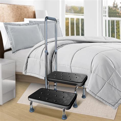 Amazon.com: Aliseniors Step Stool with Handle, 400 lbs Adjustable 2 Steps Stool with Handrail ...