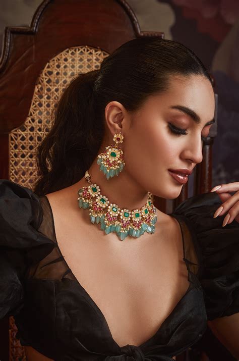 Windarma Polki Silver Choker Necklace Set – Paisley Pop Shop