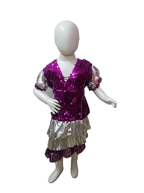 BookMyCostume Western Dance Costume for Girls - Purple & Silver - Top ...