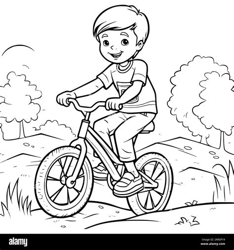 Boy Bike Riding Clipart