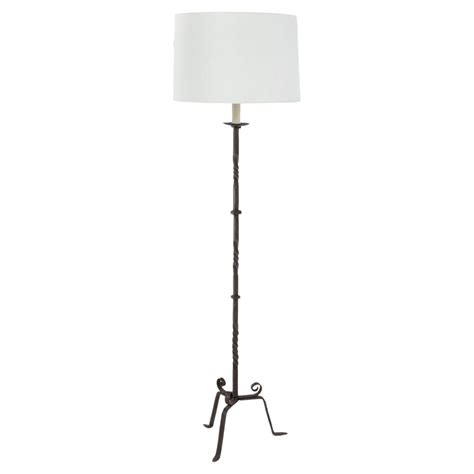 Antique French Forged Iron Floor Lamp at 1stDibs