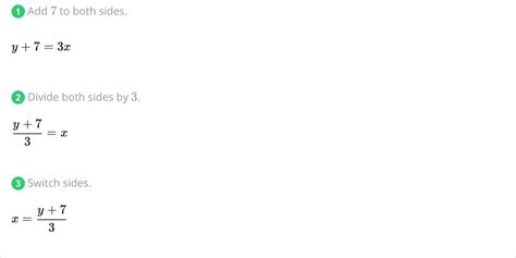 Y = 3x - 7 Complete the missing value in the solution to equation ...