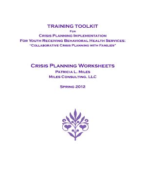 Fillable Online dbhdd georgia Workbook: Crisis Planning Worksheets ...