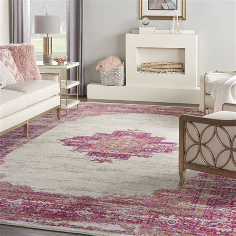 Nourison Passion Bohemian Ivory/Fushia 10' x 14' Area Rug, (10x14 ...