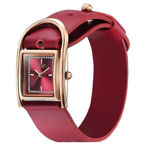 Buy Online Sonata Poze Quartz Analog Red Dial Red Leather Strap Watch ...