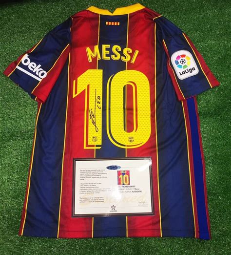 Lionel Messi SIGNED Barcelona HOME 20/21 Signature Shirt/jersey COA - Etsy