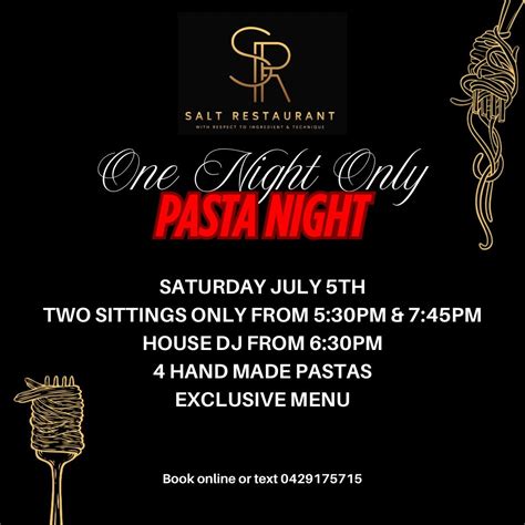 Pasta Night EXCLUSIVE MENU, 73A Liebig St, Warrnambool VIC 3280 ...